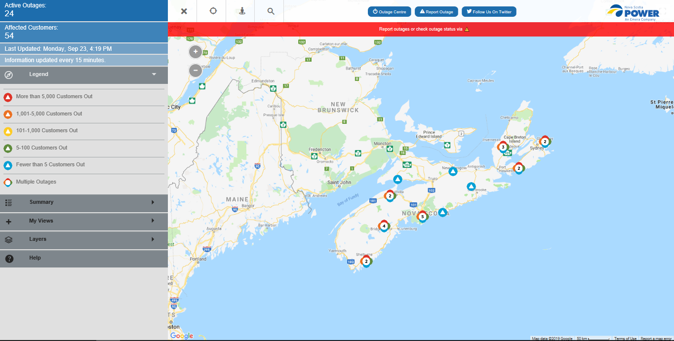 Nova Scotia Power Outage Map How To Read Outage Map | Nova Scotia Power